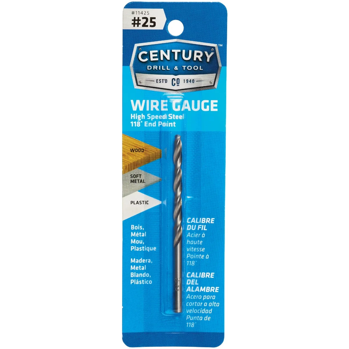 Specialty Century Drill Tool Number 25 HSS Brite Drill Bit Crafted
