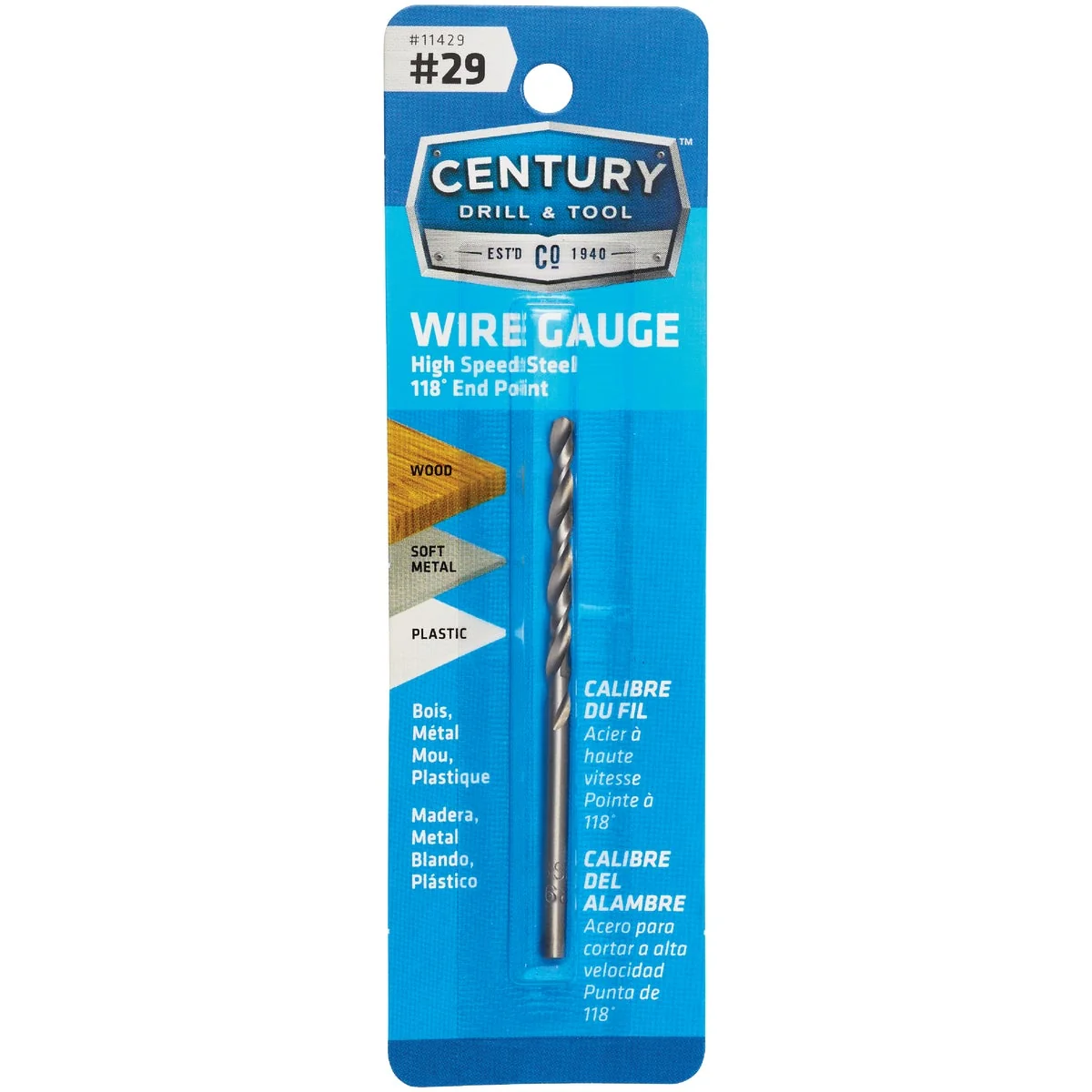Trusted Century Drill Tool Number 29 HSS Brite Drill Bit Advanced