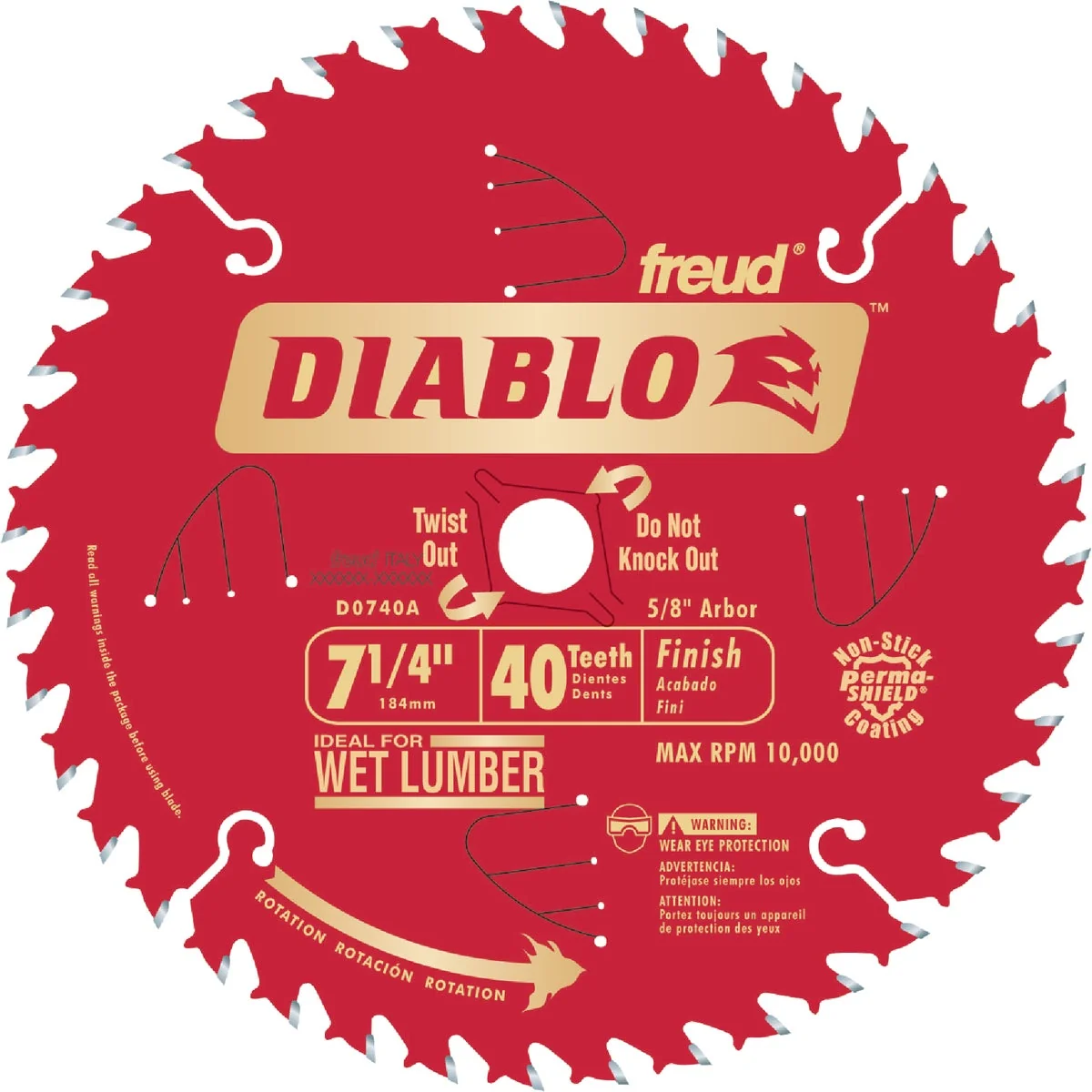 Optimized Diablo 7-1 4 In. 40-Tooth Finish Circular Saw Blade Bulk Detailed