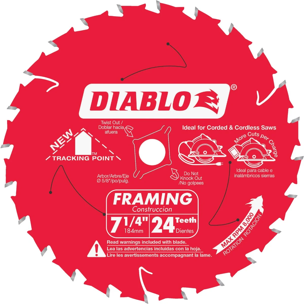 Advanced Diablo 7-1 4 In. 24-Tooth Framing Circular Saw Blade Bulk Green