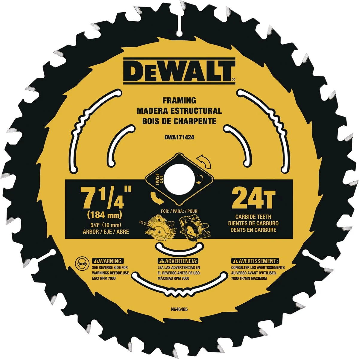 Smart DeWalt ToughTrack 7-1 4 In. 24-Tooth Framing Circular Saw Blade Bulk Stylish