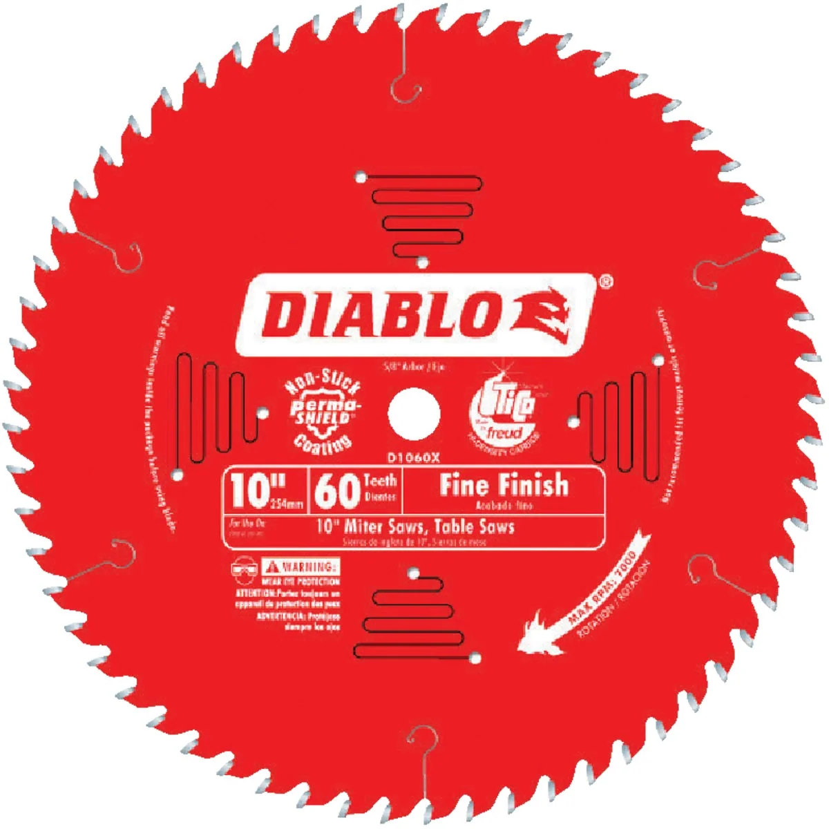 Original Diablo 10 In. 60-Tooth Fine Finish Circular Saw Blade Practical