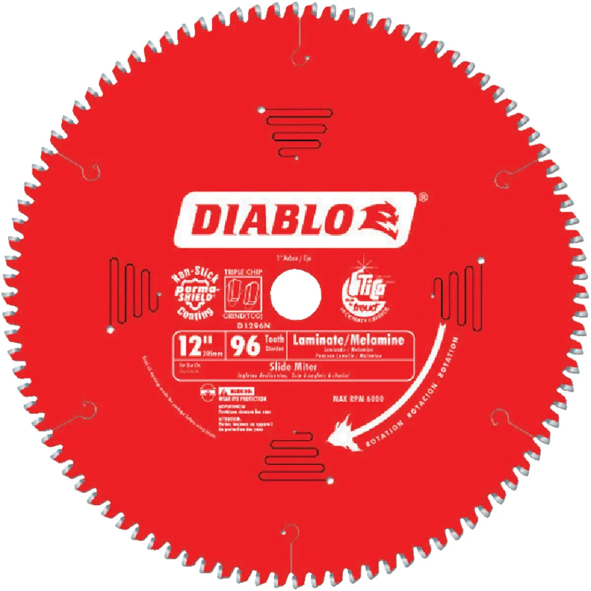 First-Class Diablo 12 In. 96-Tooth Non-Ferrous Metals Plastics Circular Saw Blade Dependable