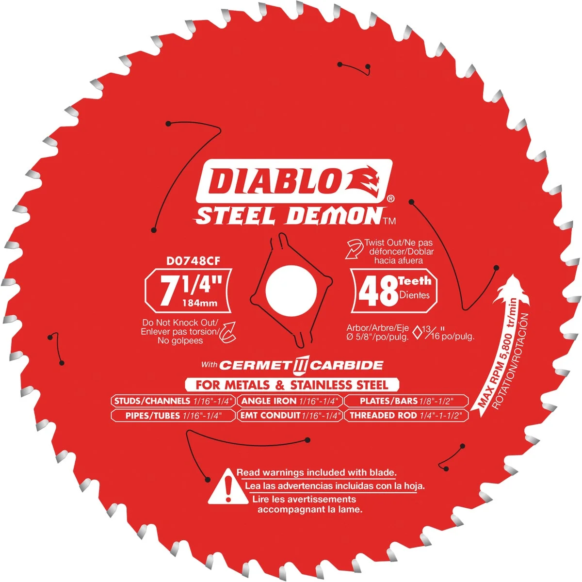 Elegant Diablo Steel Demon 7-1 4 In. 48-Tooth Cermet II Carbide Metals Stainless Steel Circular Saw Blade Versatile