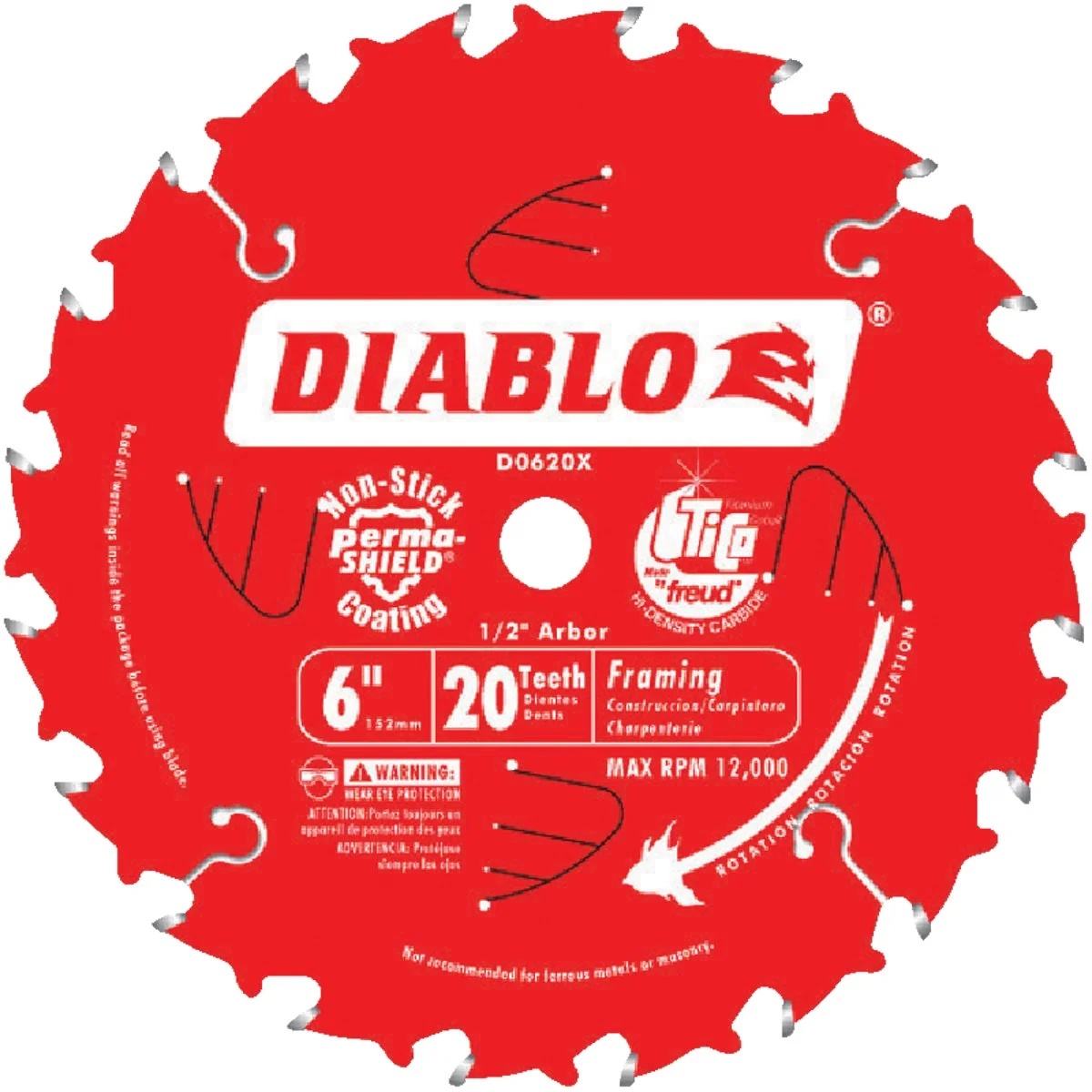 Healthy Diablo 6 In. 20-Tooth Framing Circular Saw Blade Lightweight