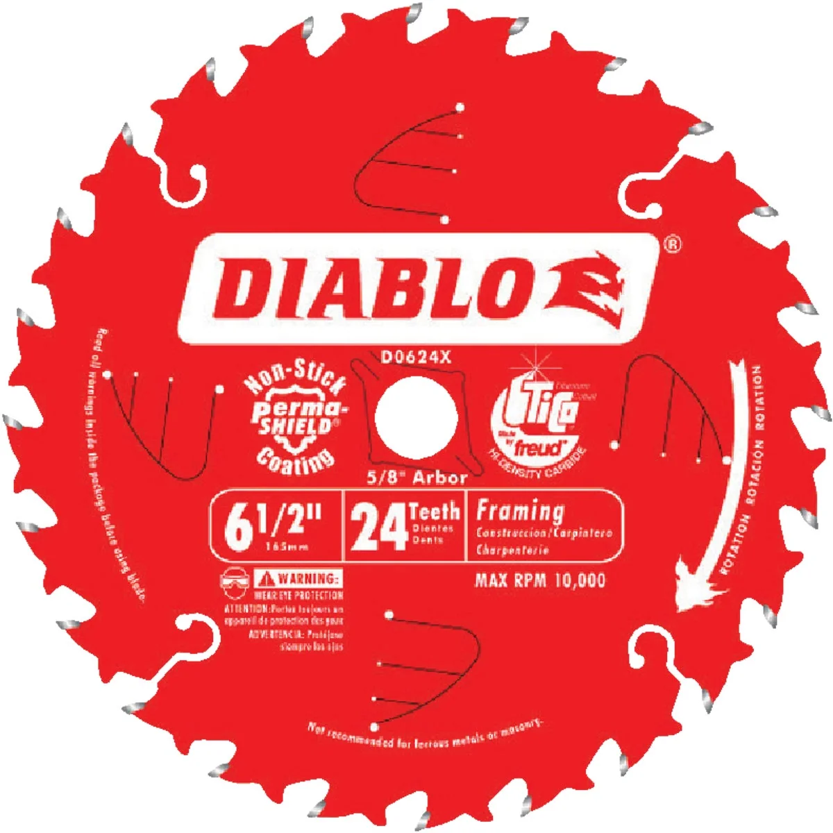 Fashionable Diablo 6-1 2 In. 24-Tooth Framing Circular Saw Blade Organic