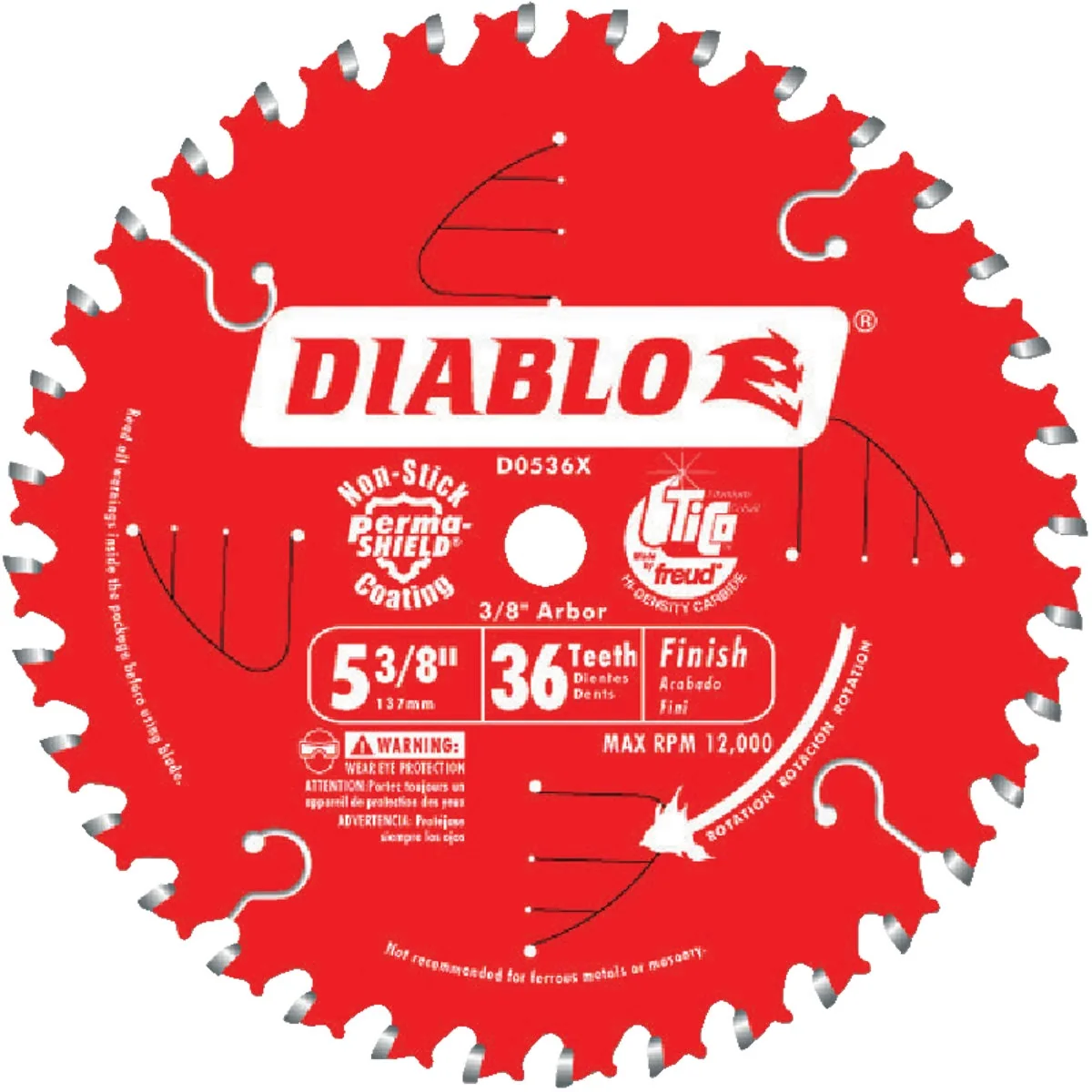 Clean Diablo 5-3 8 In. 36-Tooth Finish Circular Saw Blade Natural