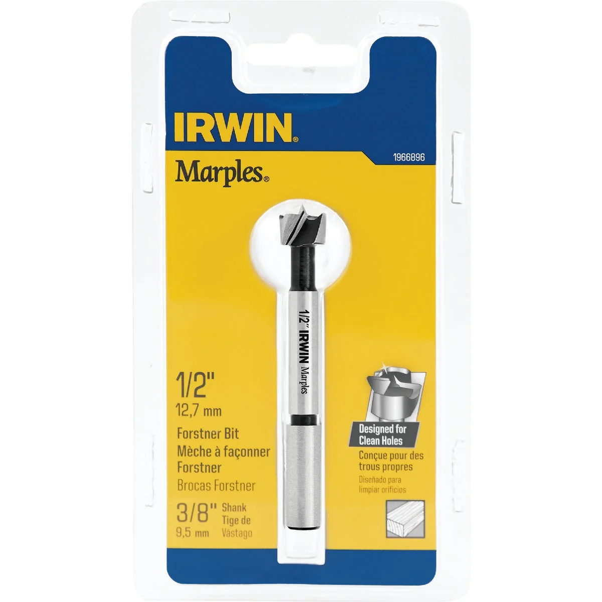 High-Performance Irwin Marples 1 2 In. x 3-1 2 In. Reduced Forstner Drill Bit Lightweight