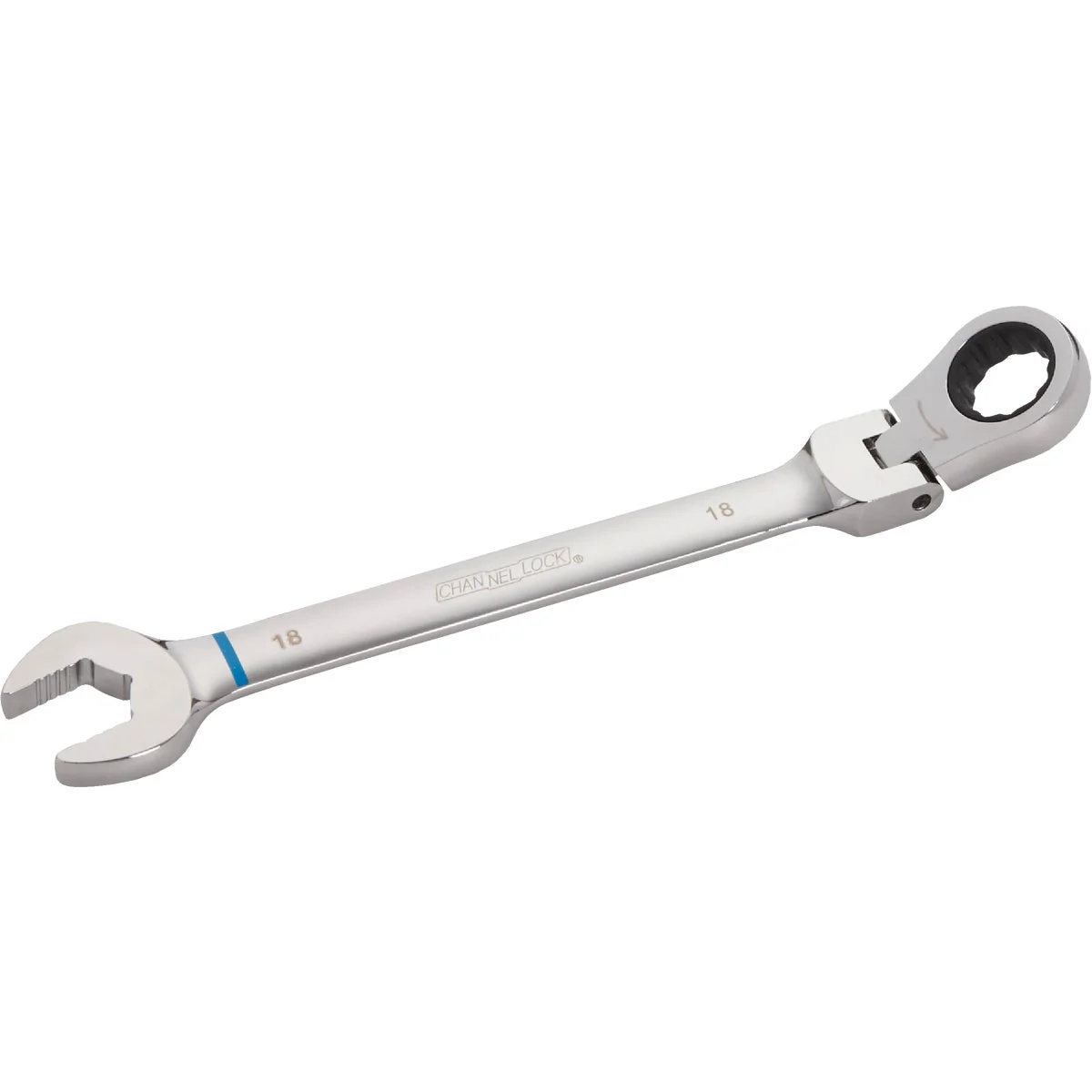 Dependable Channellock Metric 18 mm 12-Point Ratcheting Flex-Head Wrench Professional
