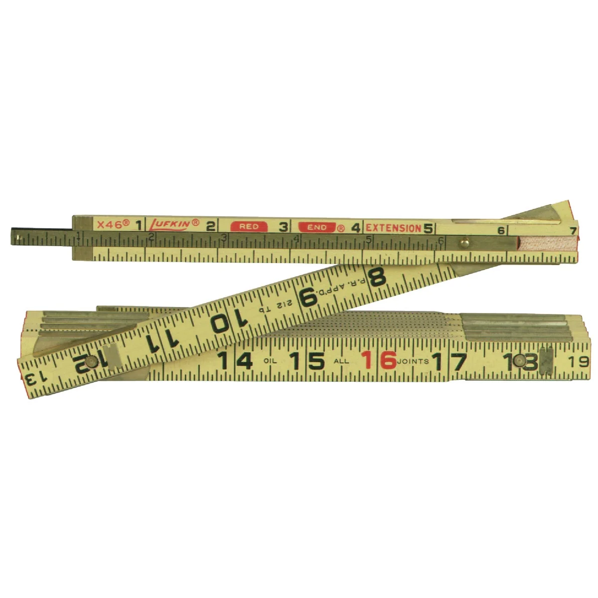 World-Class Lufkin Red End 6 Ft. x 5 8 In. Wood Folding Rule with Two 6 In. Slide Extensions Premium
