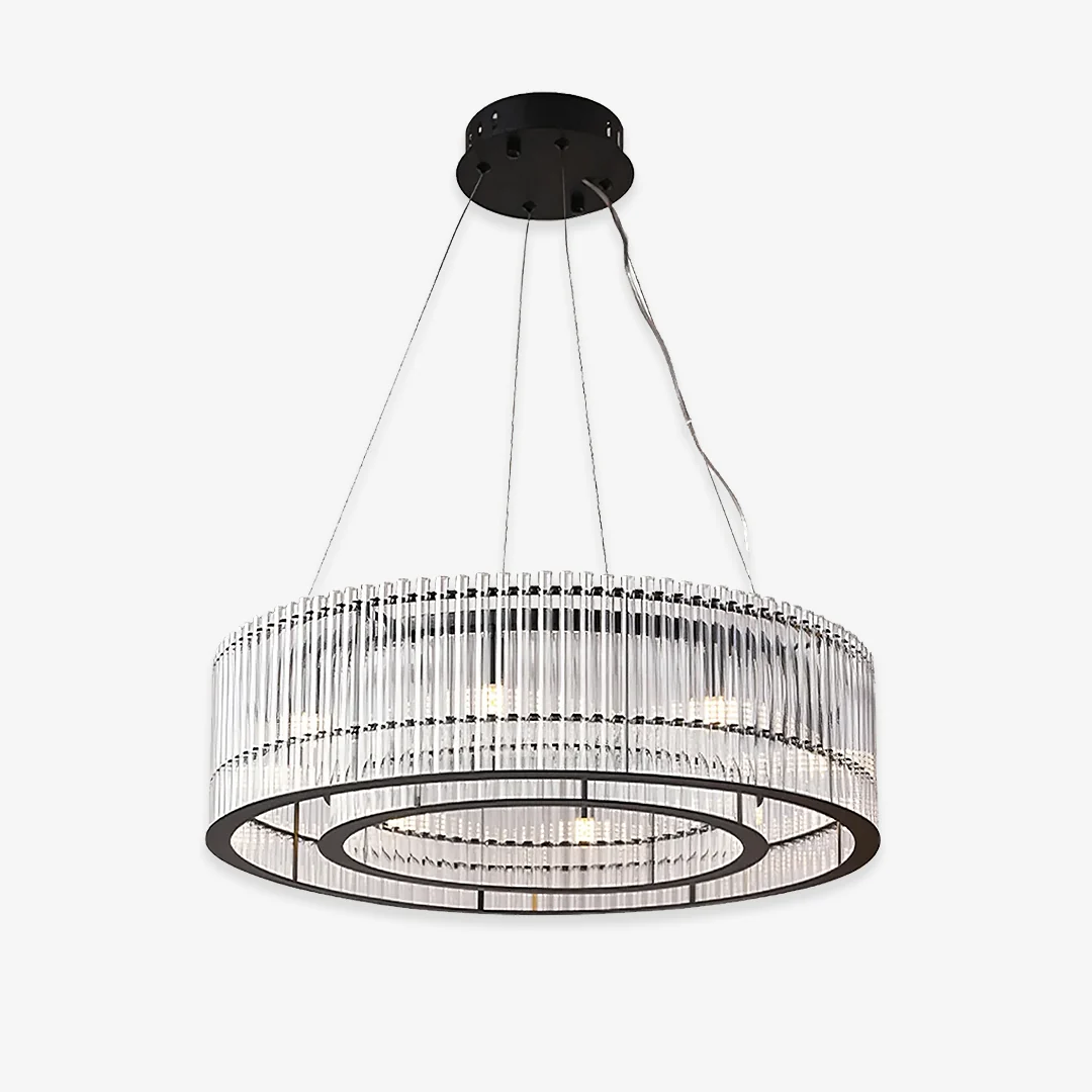 Elegant Moderne glazen buisvormige kroonluchter Expertly Made
