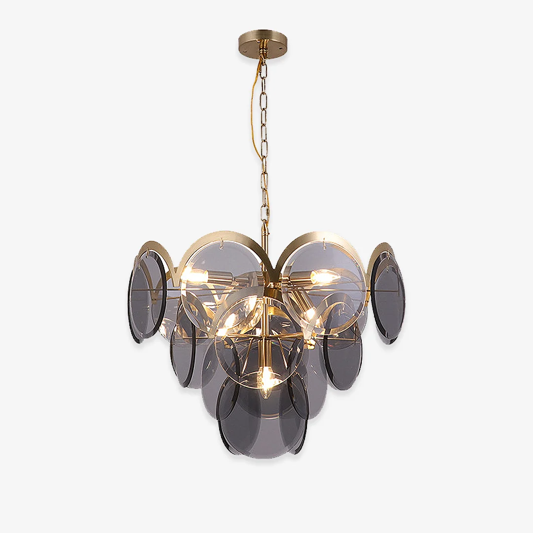 Luxury Vistosi gerookte glazen schijfkroonluchter Prestigious