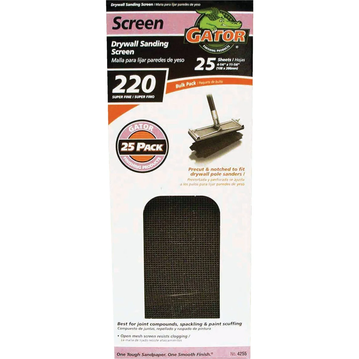 Solid Gator Grit 220 Grit 4-3 8 In. x 11 In. Precut Drywall Sanding Screen 25-Pack Fashionable