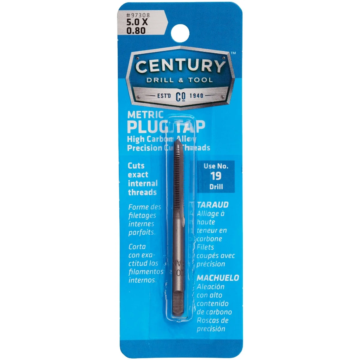 Professional Century Drill Tool 5.0×0.80 Carbon Steel Metric Tap Certified