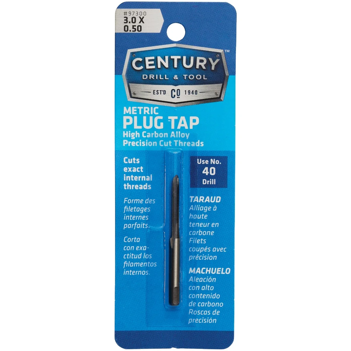 High-Performance Century Drill Tool 3.0×0.50 Carbon Steel Metric Tap Sustainable