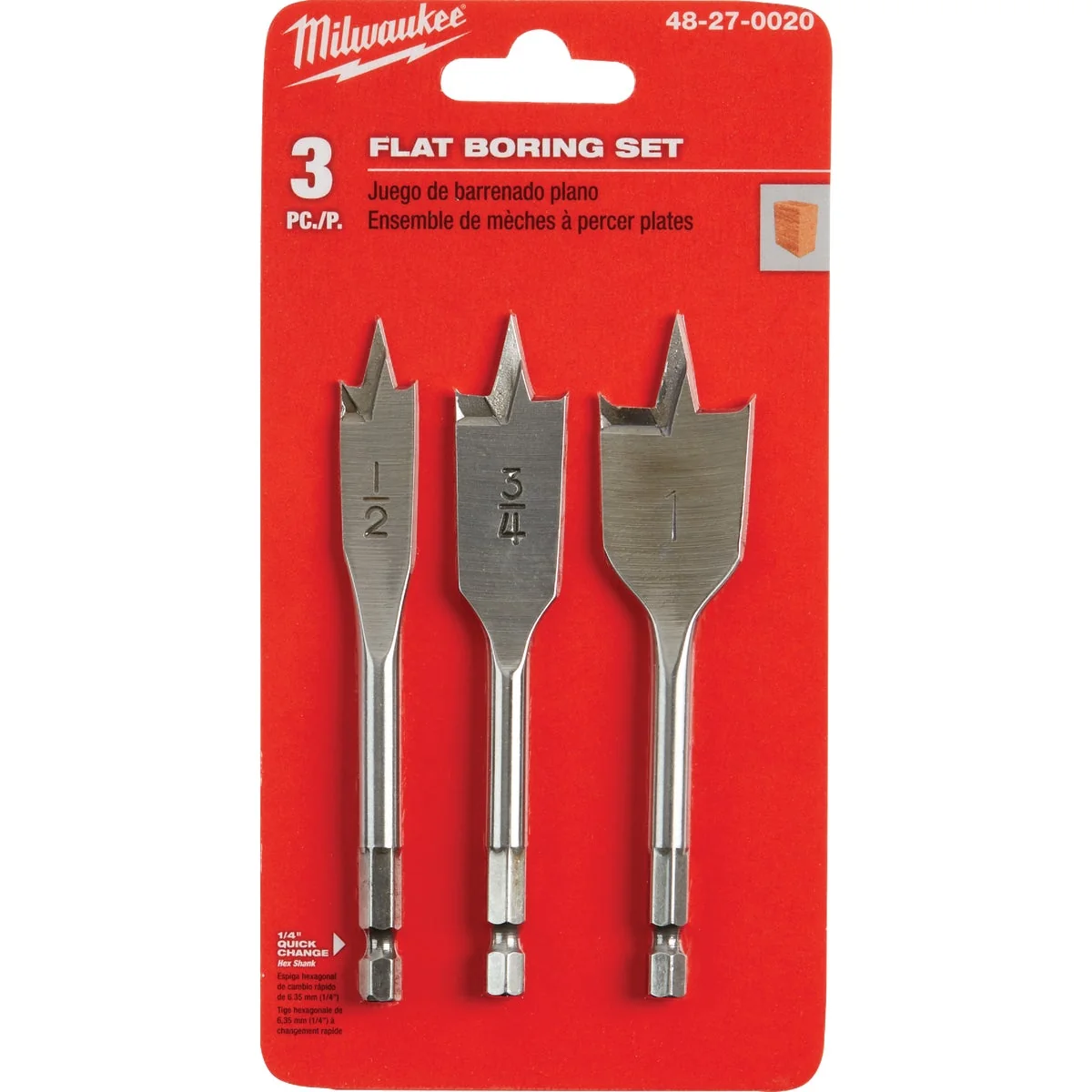 Fashionable Milwaukee 3-Piece Stubby Spade Bit Set Consistent
