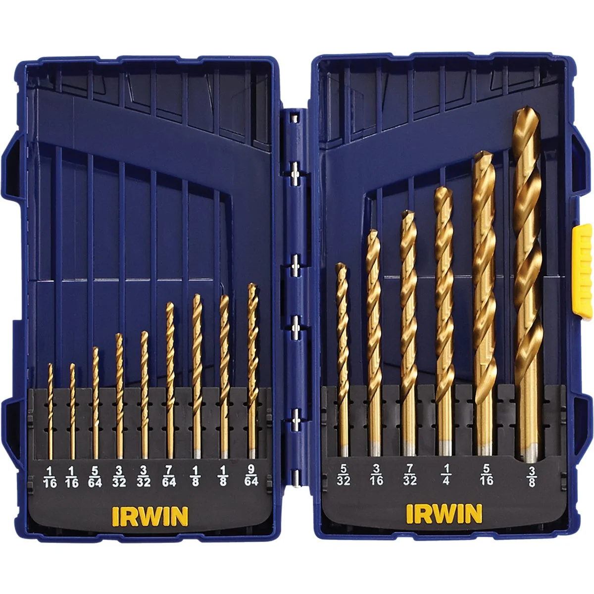 Trusted Irwin 15-Piece Titanium Coated HHS Metal Drill Bit Set 1 16 In. thru 3 8 In. First-Class