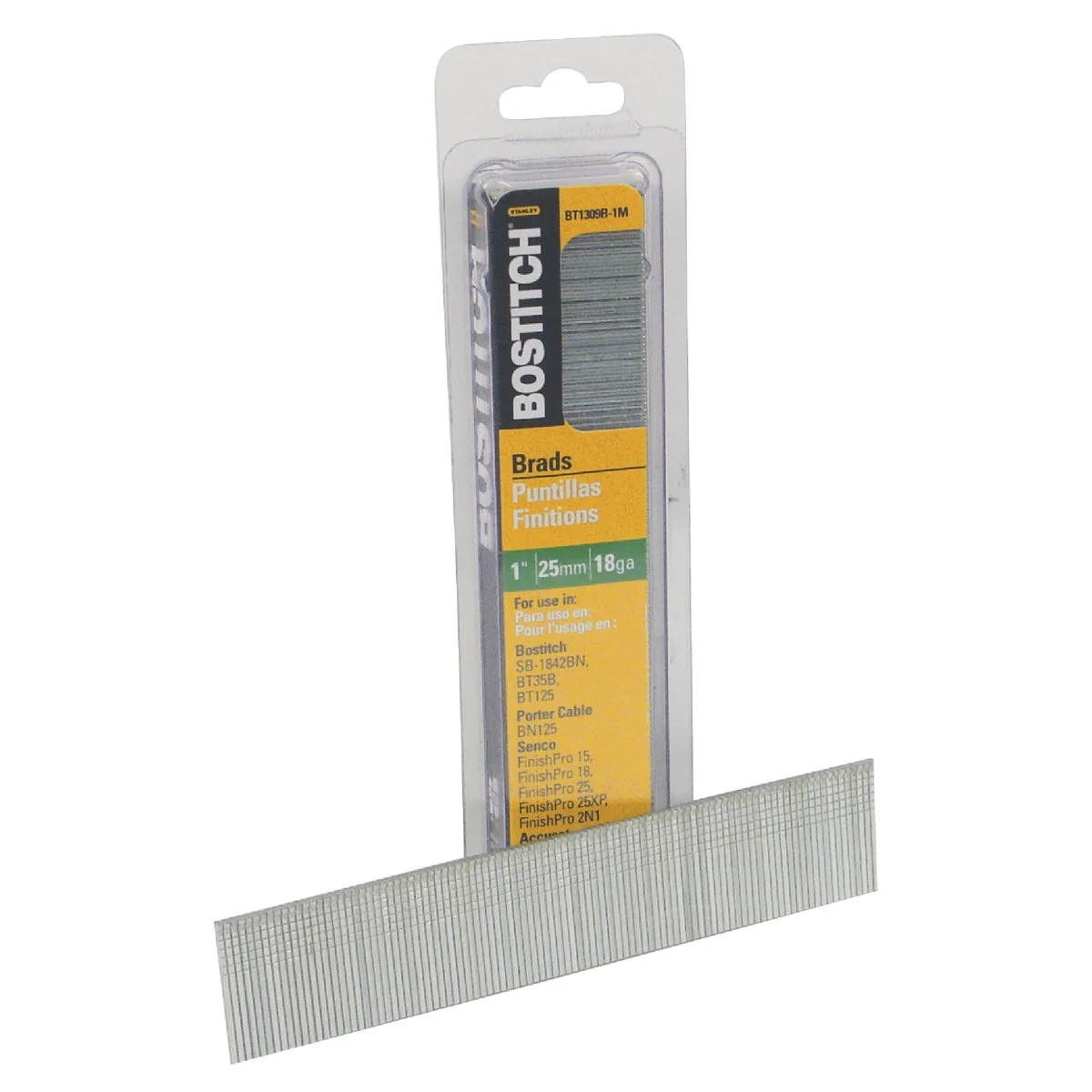 Recyclable Bostitch 18-Gauge Coated Brad Nail 1 In. 3000 Ct. Selected