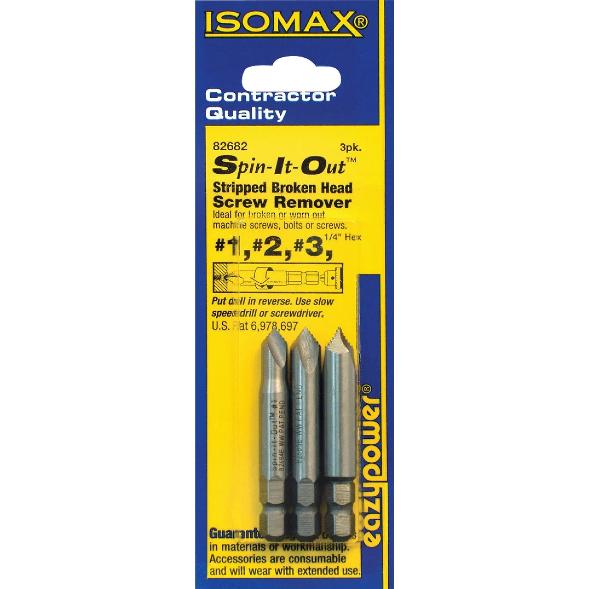 Crafted Eazypower Spin it Out 3-Piece Screw Extractor Set First-Class