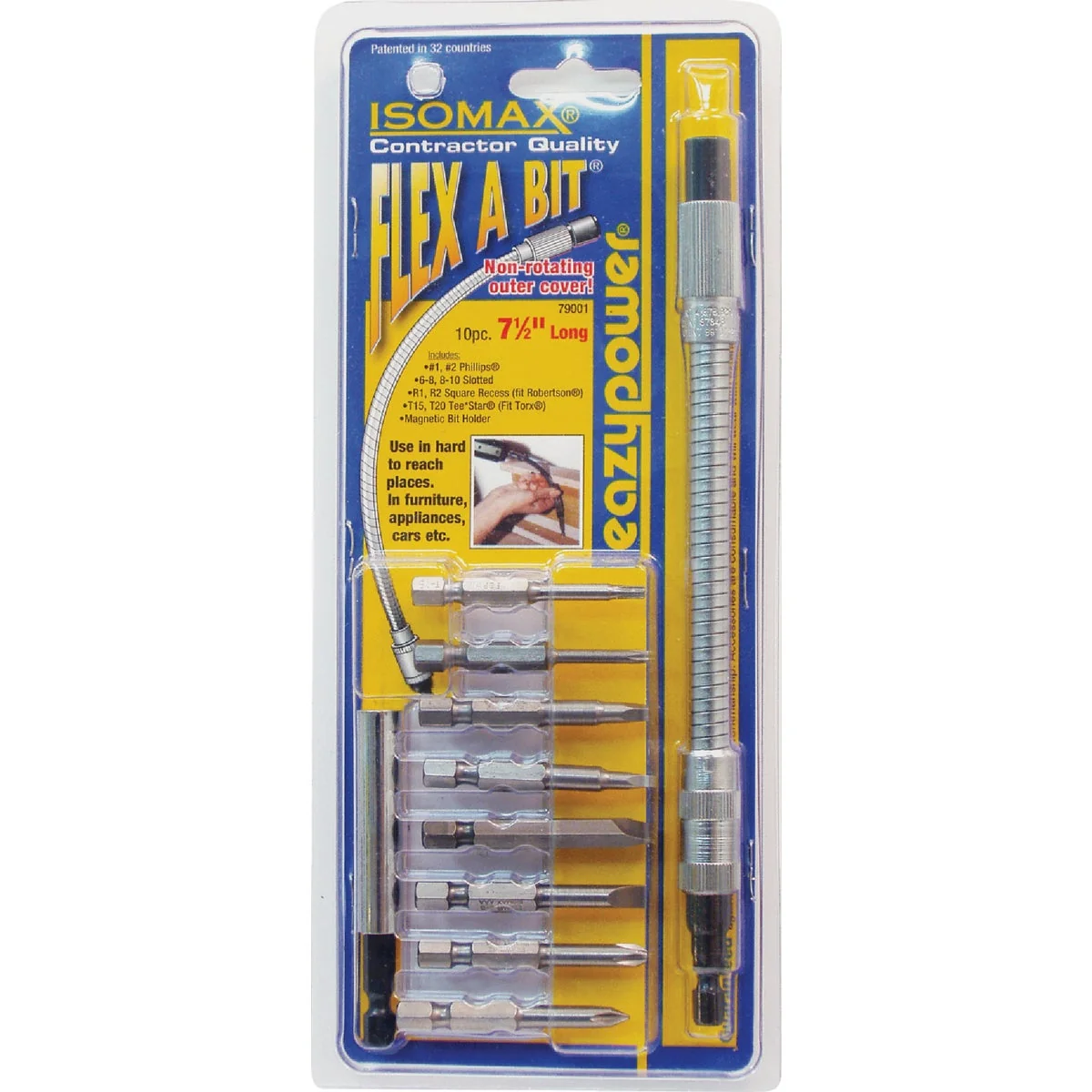 Top-Quality Eazypower Flex-A-Bit Flexible Bit Extension 10 Piece Authentic