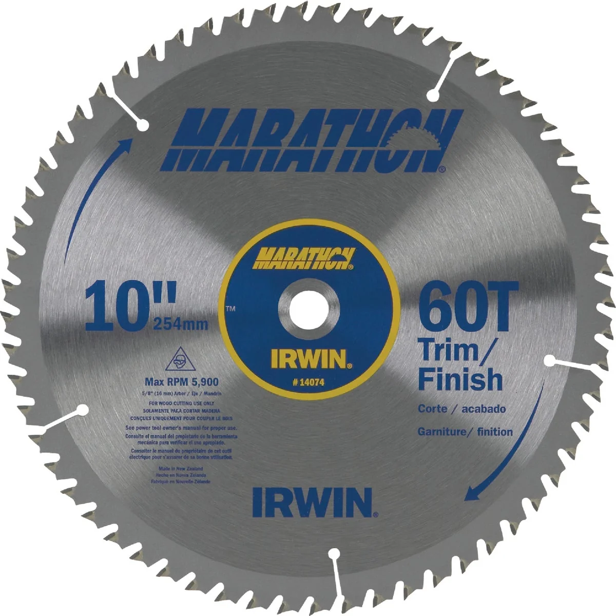 Prestigious Irwin Marathon 10 In. 60-Tooth Trim Finish Circular Saw Blade Fine