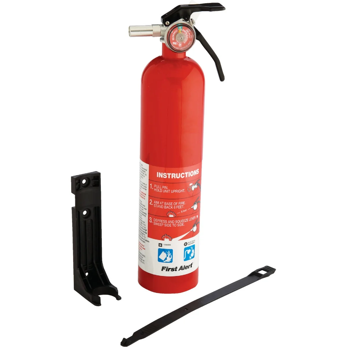 Solid First Alert 10-B C Rechargeable Garage Fire Extinguisher Advanced