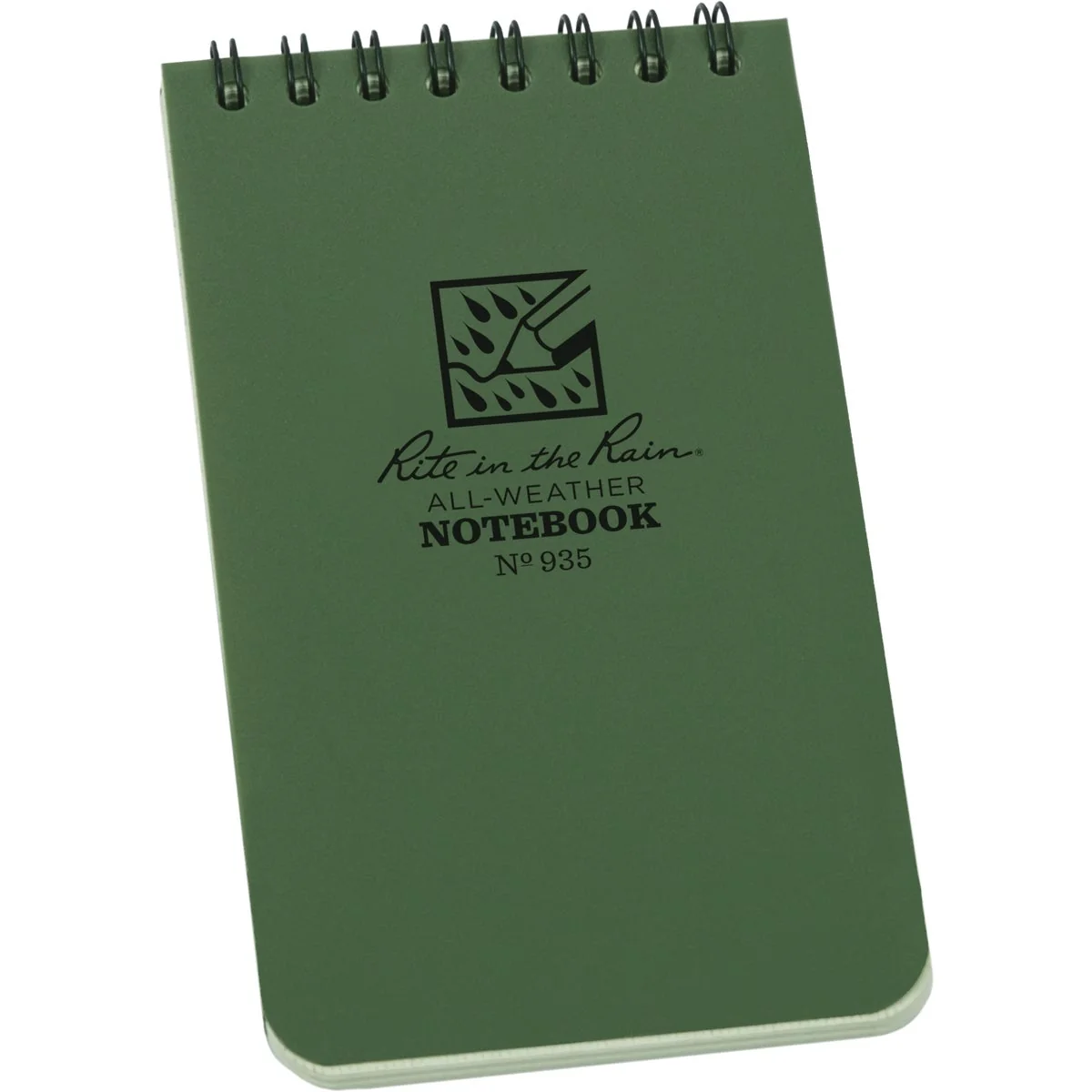 Exceptional Rite in the Rain All-Weather 3 In. W x 5 In. H 50-Sheet Top-Spiral Bound Notebook Green Smooth