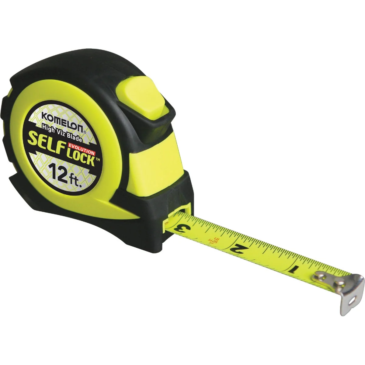 High-End Komelon Evolution 12 Ft. Self-Lock Tape Measure Relaxed