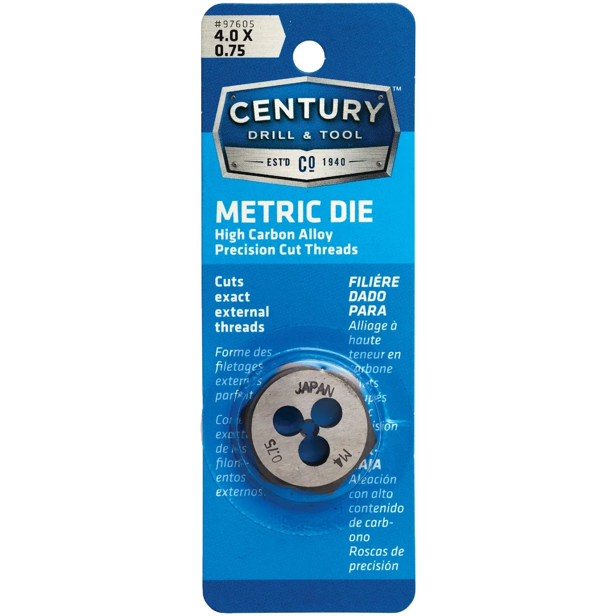 Certified Century Drill Tool 4.0×0.75 NPT 1 Across Flats Hexagon Pipe Die Original Design