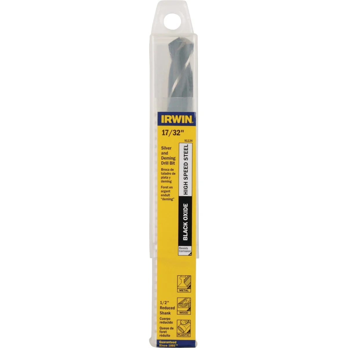 Recyclable Irwin 17 32 In. Black Oxide Silver Deming Drill Bit Detailed