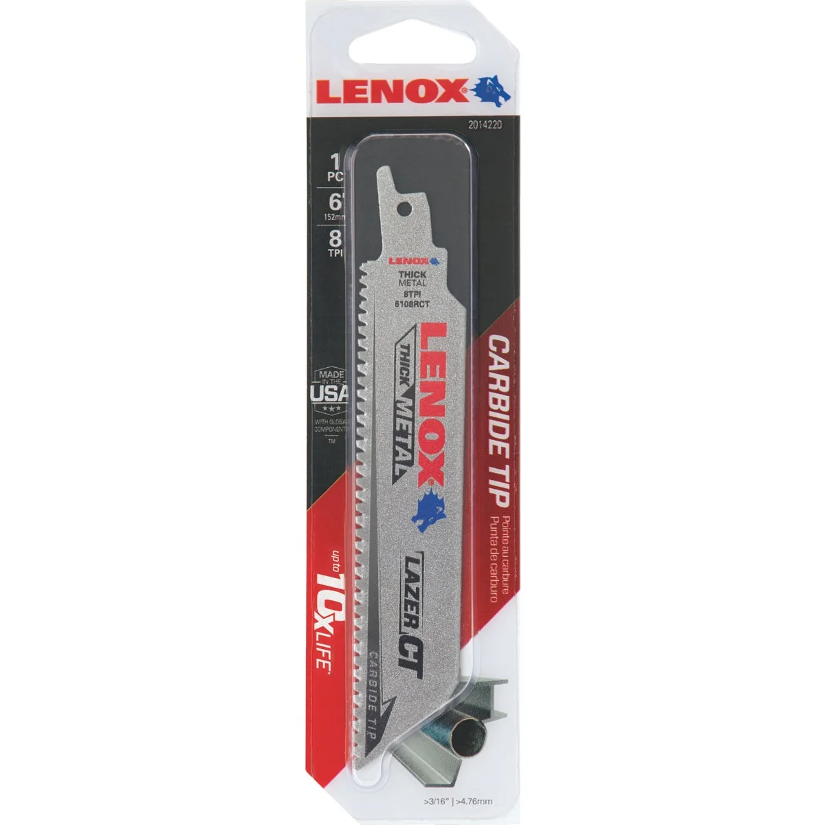 Pure Lenox Lazer CT 6 In. 8 TPI Thick Metal Cast Iron Stainless Reciprocating Saw Blade Stylish