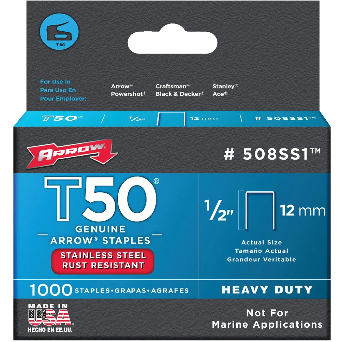 Breathable Arrow T50 Heavy-Duty Stainless Steel Staple 1 2 In. 1000-Pack Premium Material