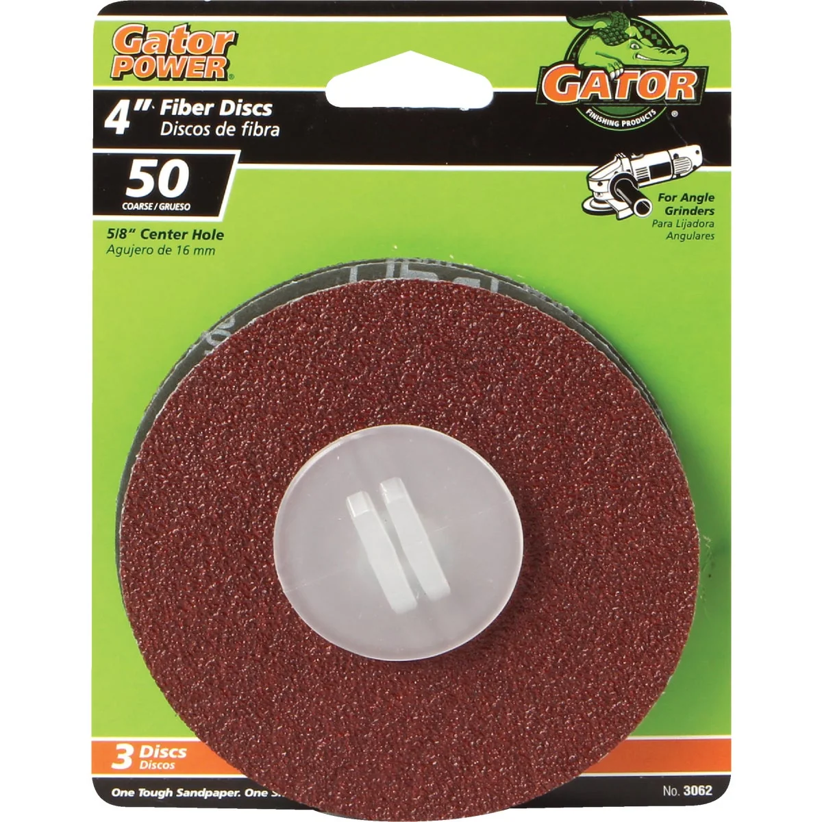Convenient Gator 4 In. 50 Grit Fiber Disc 3-Pack Functional