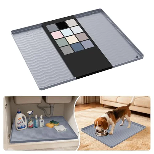 Dependable Waterproof Silicone Under Sink Mat 22” x 19” Shelf Liner for Kitchen and Bathroom First-Class