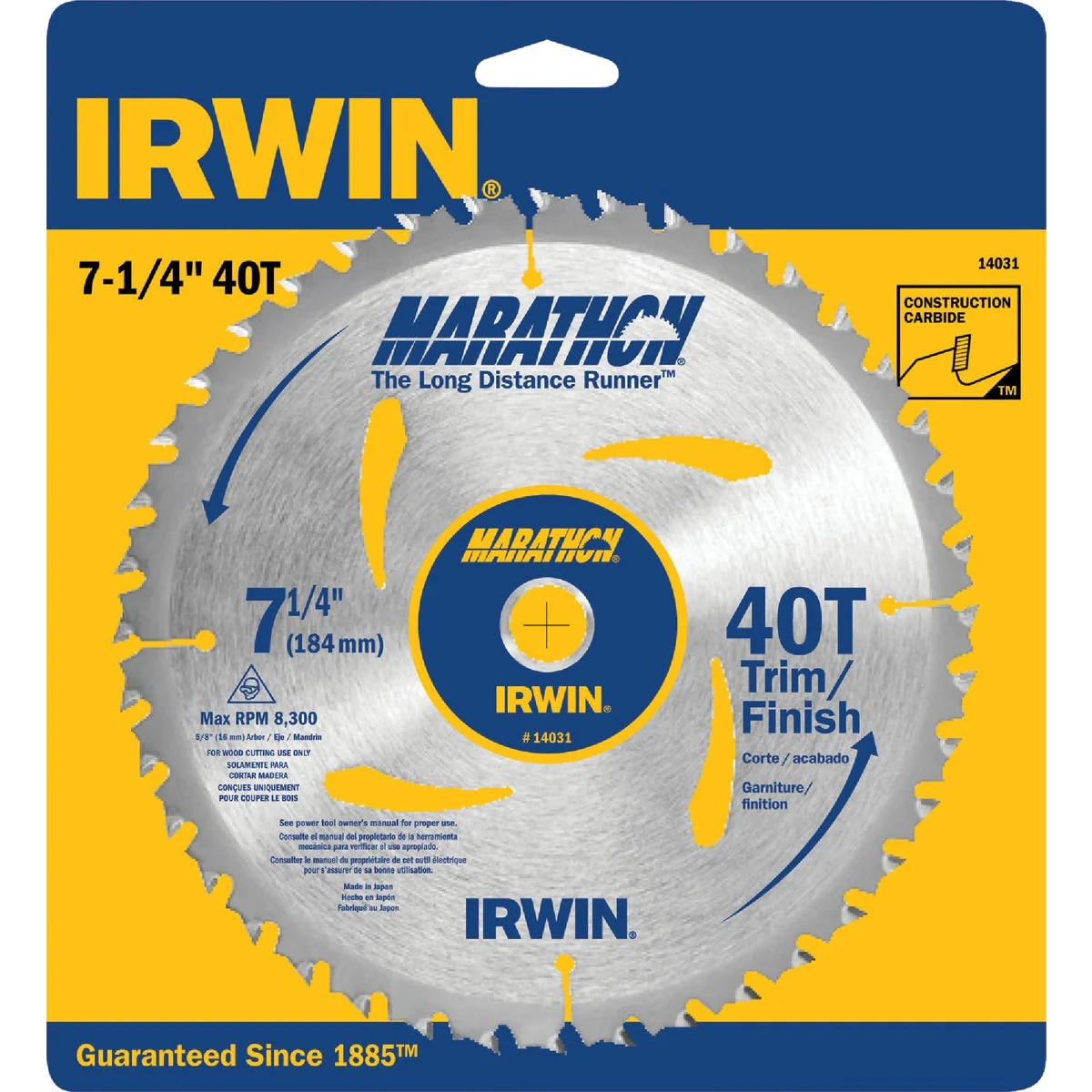 Exceptional Irwin Marathon 7-1 4 In. 40-Tooth Trim Finish Circular Saw Blade Elite
