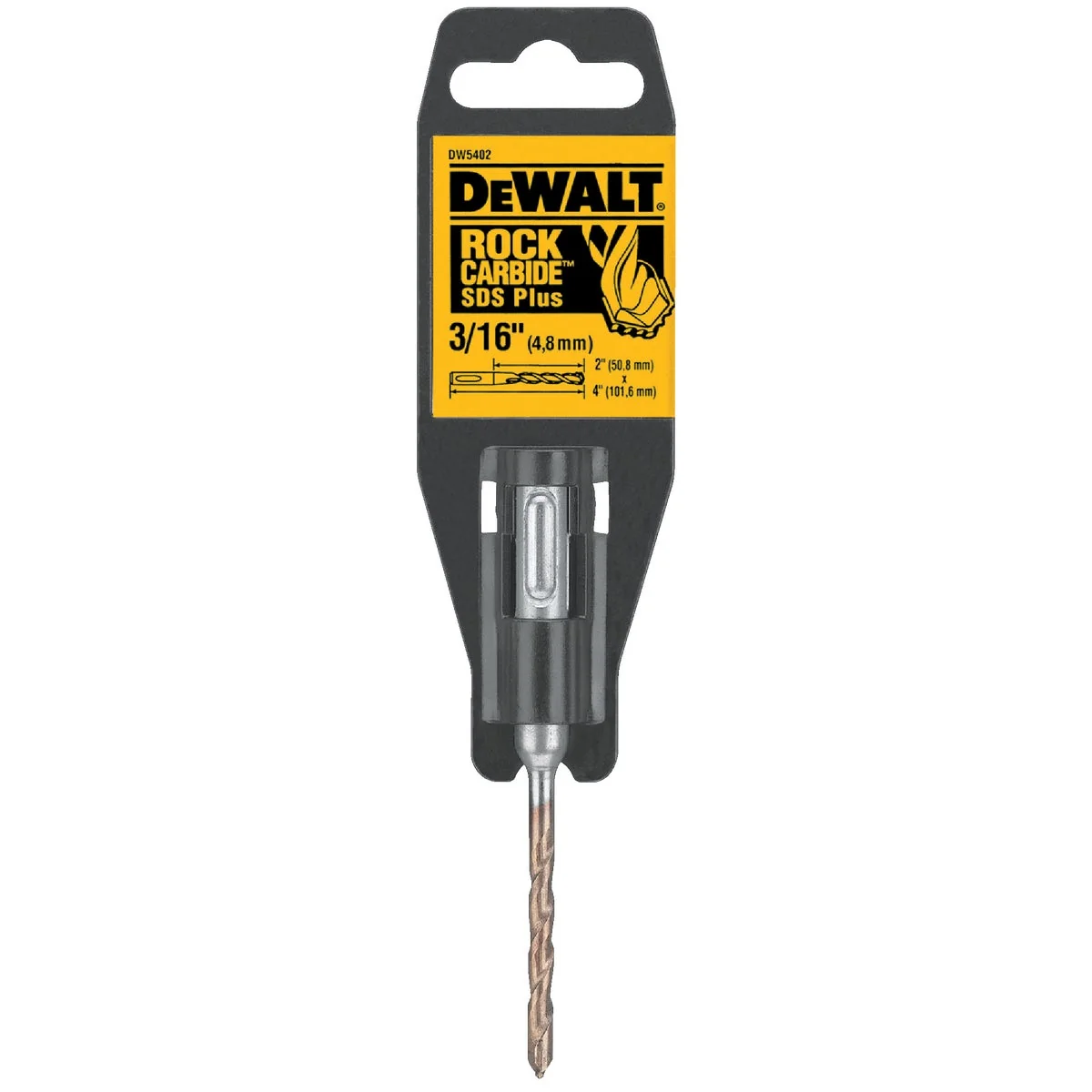 Outstanding DeWalt SDS-Plus 3 16 In. x 4 In. 2-Cutter Rotary Hammer Drill Bit Lightweight