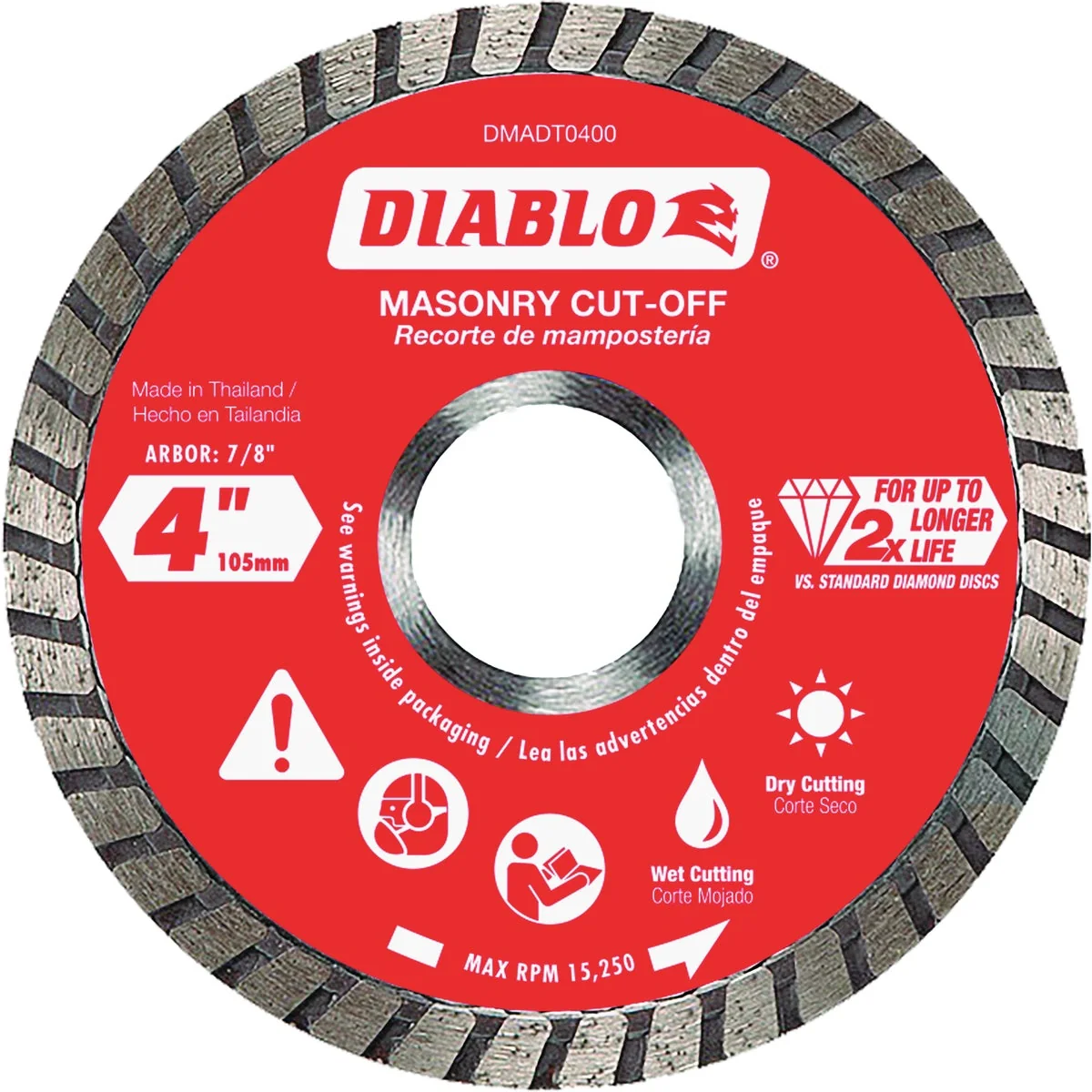 Effective Diablo 4-1 2 in. Diamond Continuous Rim Turbo Dry Wet Diamond Blade Modern