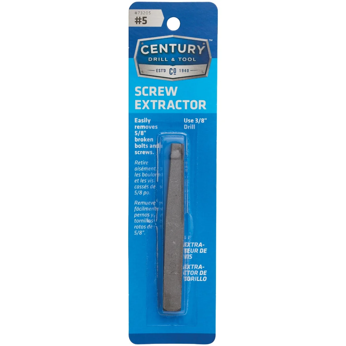 Fine Century Drill Tool 5 Straight Flute Screw Extractor Detailed