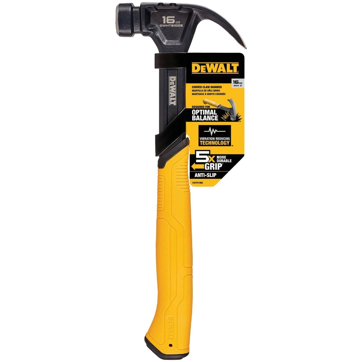 Soft DeWalt 16 Oz. Smooth-Face Curved Claw Hammer with Steel Handle Convenient