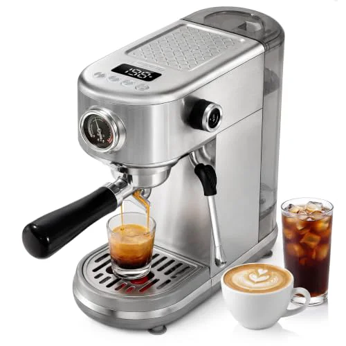 Organic H10B Programmable Espresso Machine with LED Display Pressure Gauge Original