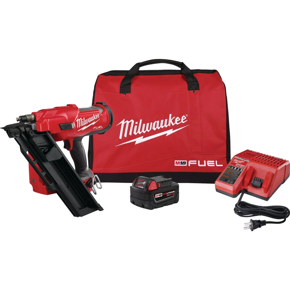 Elegant Milwaukee M18 FUEL 18 Volt Lithium-Ion Brushless 30 Degree Cordless Framing Nailer Kit Certified