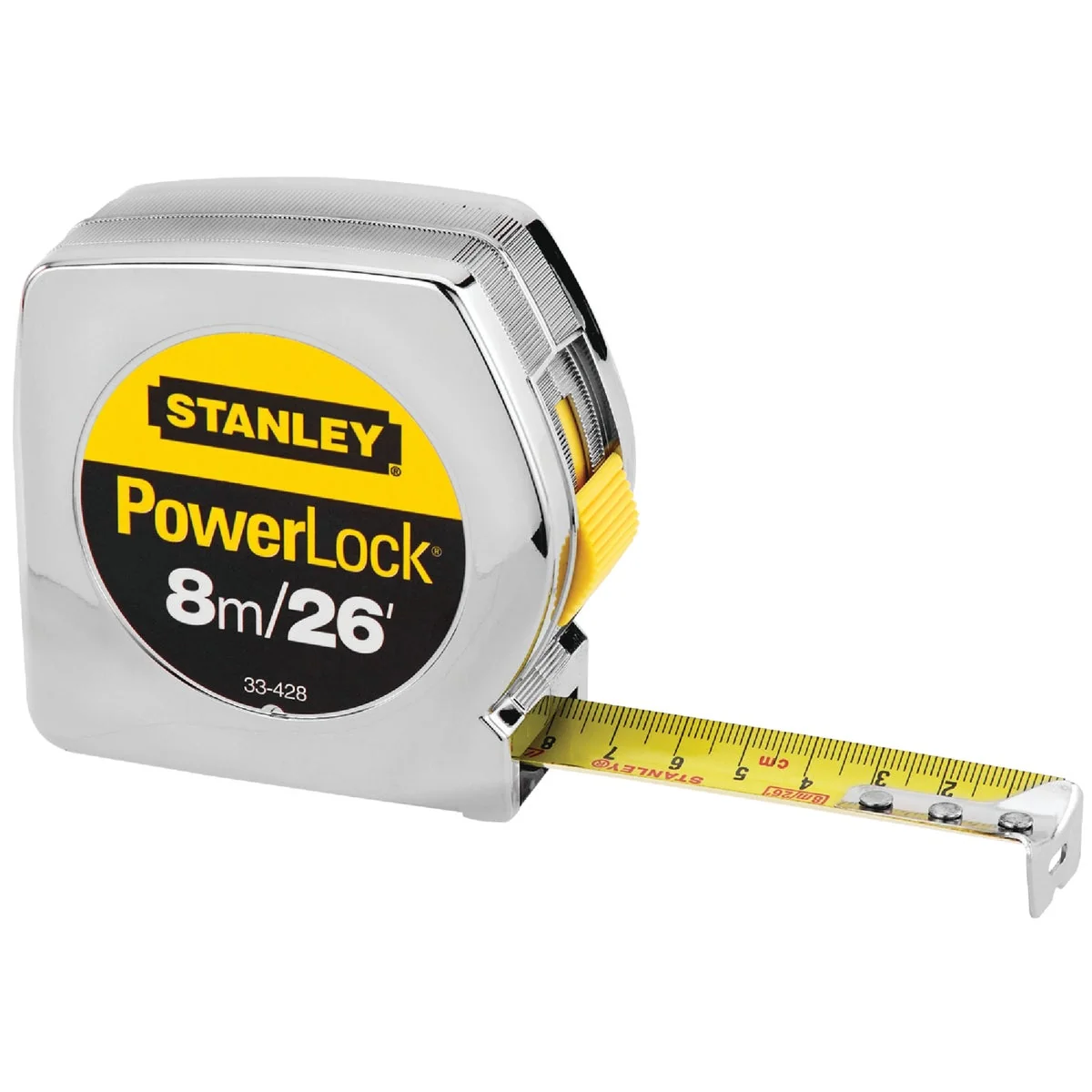 Secure Stanley PowerLock 8m 25 Ft. Classic Tape Measure Original Design