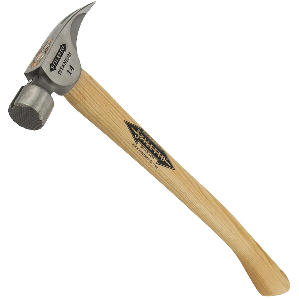 Natural Stiletto 14 Oz. Milled-Face Framing Hammer with Curved Hickory Handle Casual
