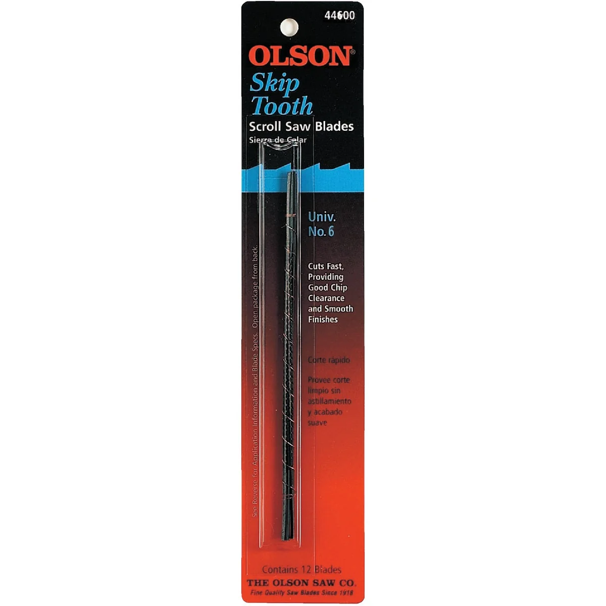 Breathable Olson 11TPI Skip Tooth Plain End Scroll Saw Blade 12 Count Expertly Made