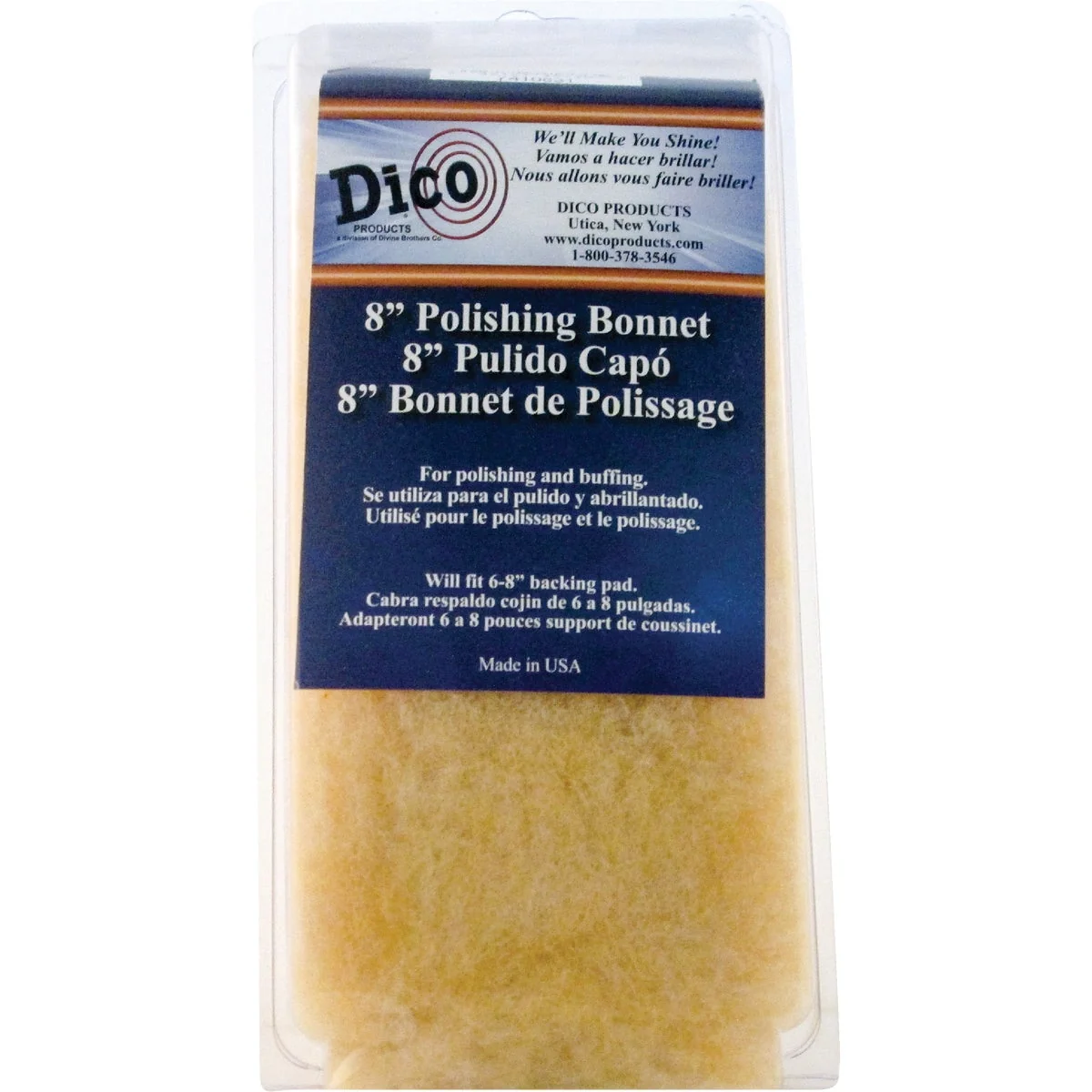 Environmentally Friendly Dico 7 In. 1- Synthetic Tie-On Polishing Bonnet Verified