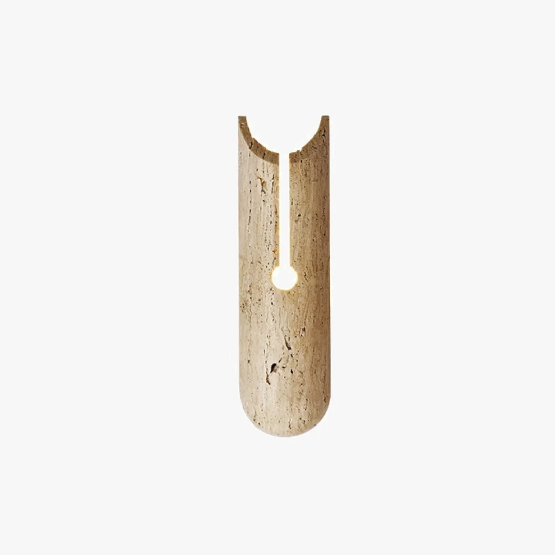 Sustainable Beige grotstenen wandlamp Fine Crafted