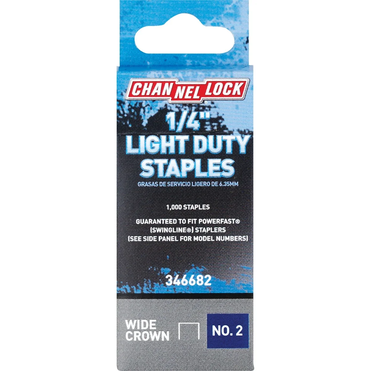 Convenient Channellock No. 2 Light Duty Wide Crown Staple 1 4 In. 1000-Pack Pure