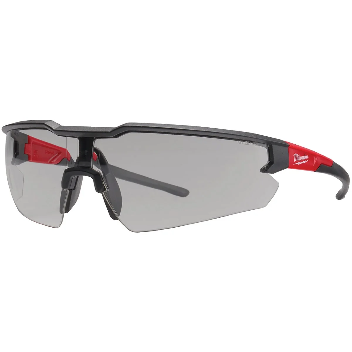 Unique Milwaukee Red Black Frame Safety Glasses with Gray Fog- Lenses Sustainable