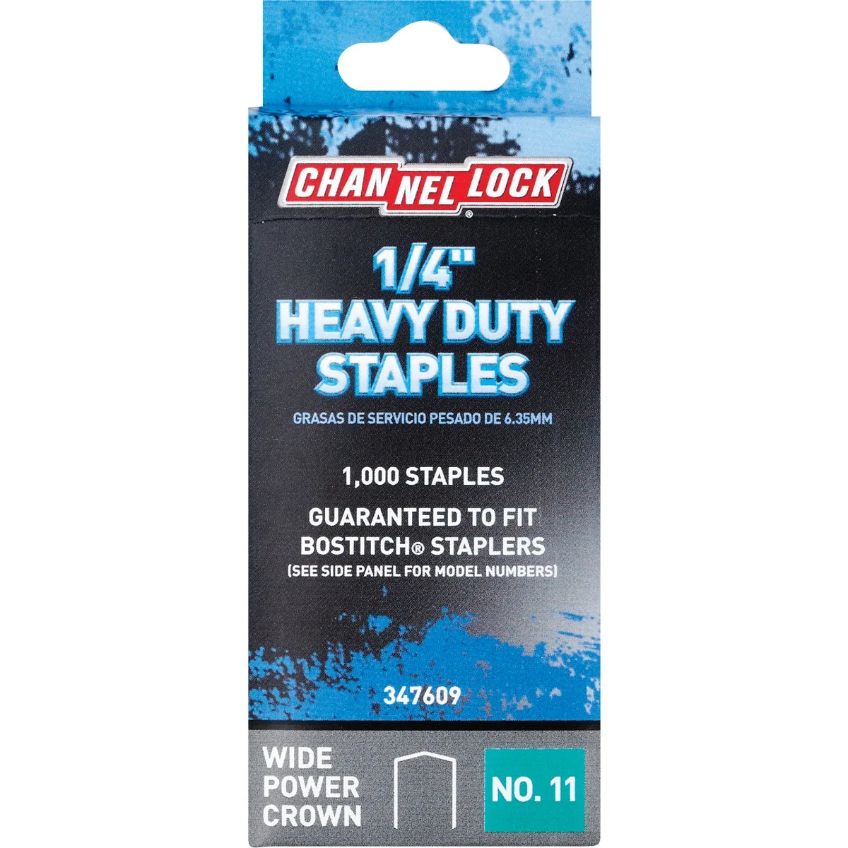 Secure Channellock No. 11 Heavy-Duty Wide Power Crown Staple 1 4 In. 1000-Pack Dependable