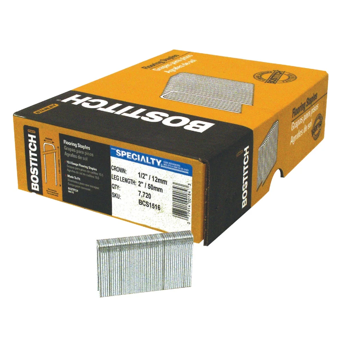 Fine Crafted Bostitch 15-1 2-Gauge Galvanized Hardwood Collated Flooring Staple 1 2 In. x 2 In. 7700 Ct. User-Friendly